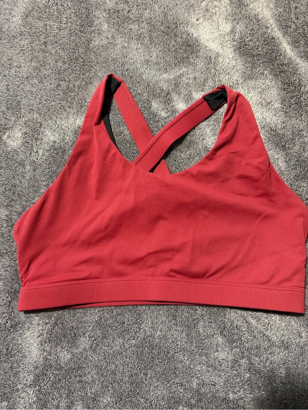 Running girl size Large Cross-Back Sports Bra - Red
